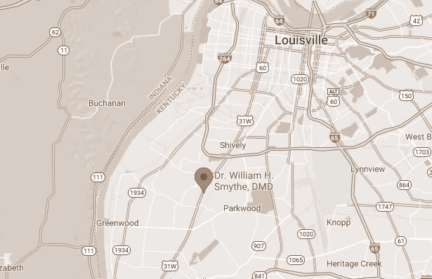 Larger map showing location of Dr. Smythe